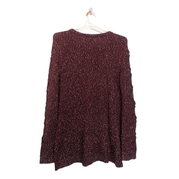 Rock & Republic Women’s Medium Pullover Maroon and White Speckled Sweater - Picture 3 of 6